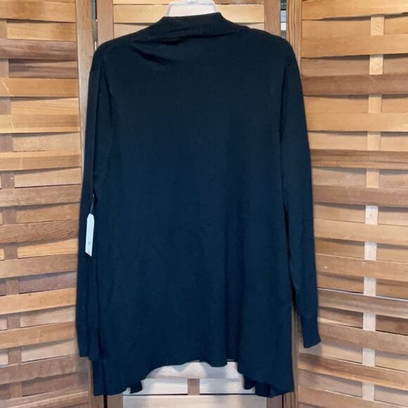 NWT Faded Glory Black Cardigan Sweater Women’s size 1X 16W Rayon Polyester - Picture 2 of 9